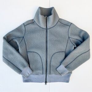 Everlane Renew Teddy Bomber Jacket Smoke Grey Size XS